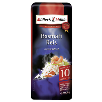 Müller's Mühle Basmati Reis 1 kg Packung