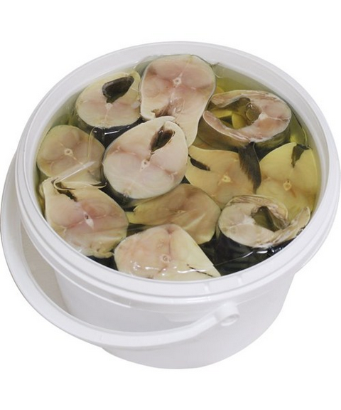 Makrele in Oel in Stuecken 2kg Pl.Eimer - Скумбрия в масле кусочками 2кг Ведро
