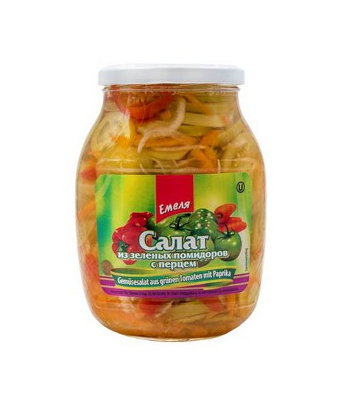 Emelja Gemuesesalat gruen.Tomaten/Paprika Bochonok 900ml - Бочонок Салат зел.томаты +слад.перец 900мл Emelja
