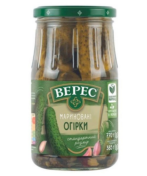 Veres Gurken eingelegte, leicht saeuerlich 770ml - Огурцы маринованные 770мл Veres