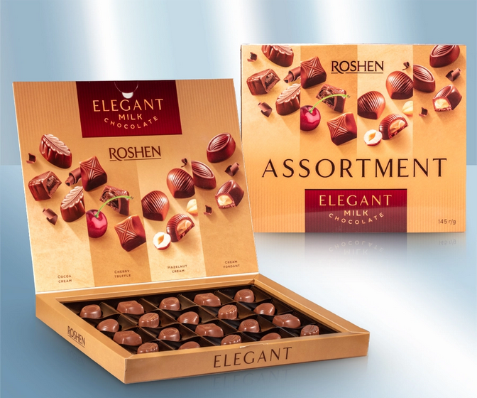 Chocolates "Roshen Assortment Elegant", 145g/Конфеты "Roshen Ассорти Элегант", 145г