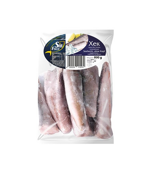 SibFisch Seehecht o.Kopf ausgen 0,8kg TG - Хек тушка потрошенная, без головы вес 800г замор.SibFisch