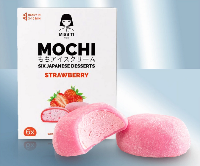 Dessert "Mochi" with strawberry flavour, 210g/Десерт "Моти" со вкусом клубники, 210г