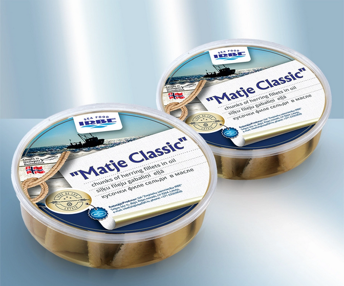 Herring fillet pieces "Matje Classic" in oil, 260g/Кусочки филе сельди "Matje Classic" в масле 260г