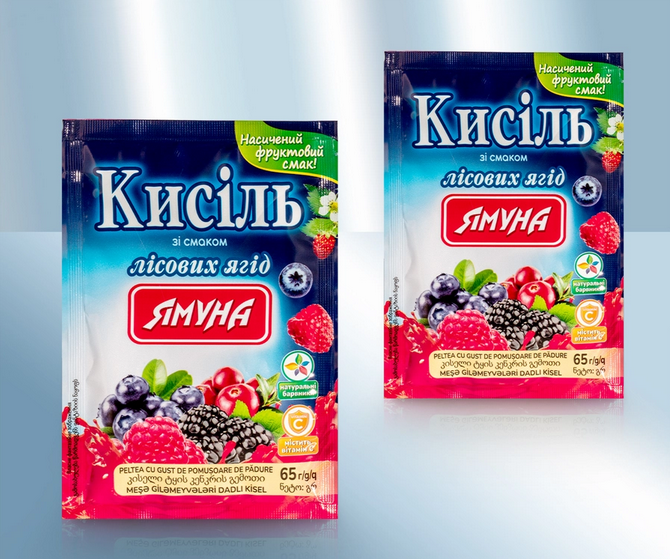 Instant powder for russian sweet and sour jelly dessert with forest fruits flavour, 65g/Кисель "лесные ягоды", 65г