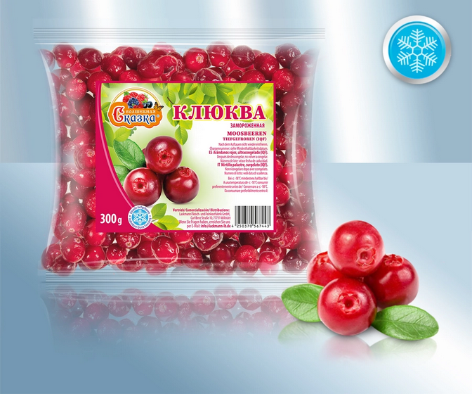 Cranberries, frozen, 300g/Клюква, замороженная, 300g