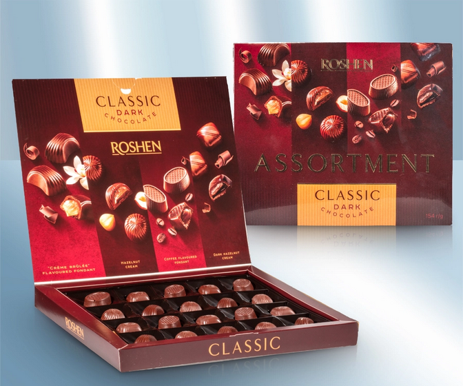 Gift box "Roshen Assortment Classic", 154g/Конфеты "Roshen Ассортимент Классик", 154г