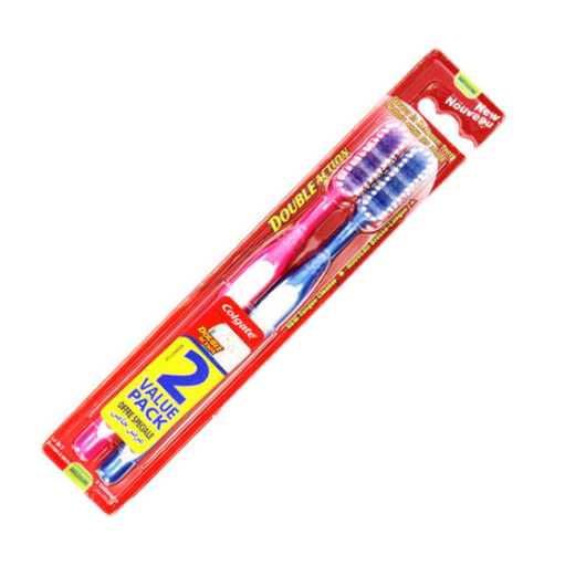 Toothbrush COLGATE Double Action 2's 18cm, medium