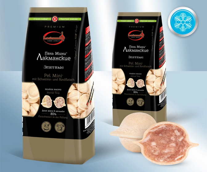 Dumplings Pel-Mini Elitnie (ground pork & beef), no sell price, 900g/Пель-Мини Элитные со свино- говяжьим фаршем, без этикетной цены, 900g