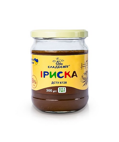 Sladosvit Kondensmilch IRISKA karamel. 8%Fett 500g Glas - Сладосвит Сгущенное молоко цельное,вареное 8,5% 370г стекло