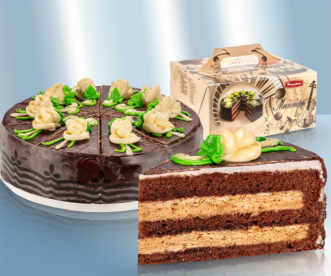 Layer cake with chocolate flavour, 1100g/Торт со вкусом шоколада, 1100г
