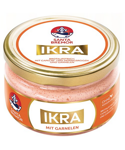 SB Nr.5 Capelin-Kaviar mit Garnelen 160g - Паштет Икра с икрой мойвы, сельди и кусочками лосося 160г SB