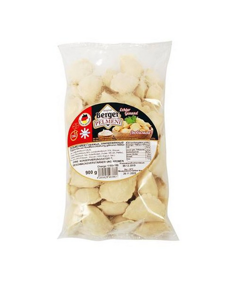BERGER Pelmeniki Rindfleisch 900g TG - Пельменики говядина 900г BERGER замор.