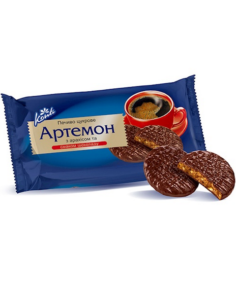Konti Kekse Artemon in kakaohaltiger Fettglasur 270g - Печенье сахарное Артемон 270g Konti