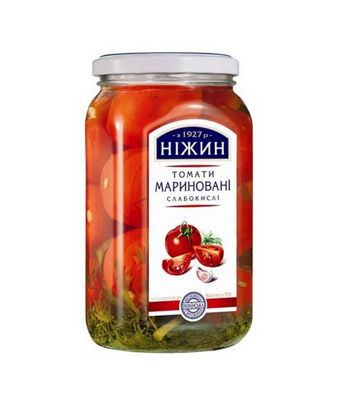 Nezhin eingelegte Tomaten 920 g Glas - Нежин Томаты маринованные, 920г стекло