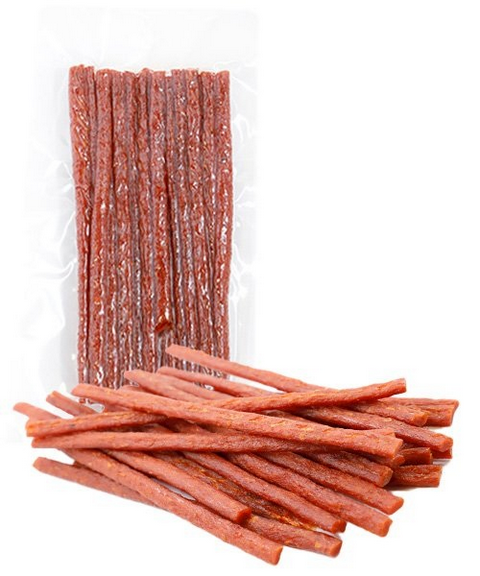 Streifen Lachsfleisch, gesalz, getrocken 100g - Полоски из лосося,соленые, сушеные 100г 
