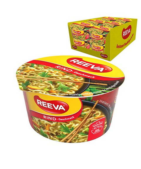 Reeva Instant Nudeln asiat.Art Rindgeschmack BigCup 75g - Лапша со вкусом говядины 75г Reeva