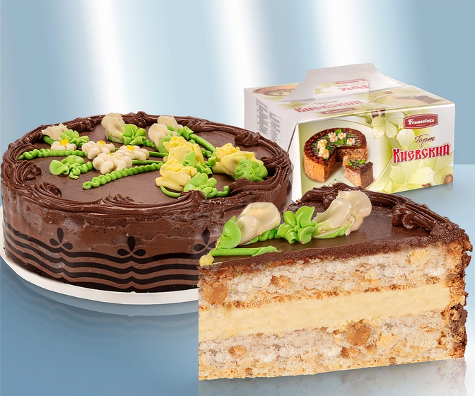 Layer cake "Kiev" with hazelnuts, 800g/Торт "Киевский" с фундуком, 800г