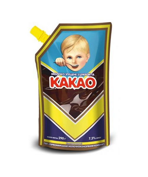 Pervomaysk Kondensmilch Kakao 7,5%Fett 290g Doypack - Малыш Сгущённое молоко Какао 7,5% 290г дой-пак