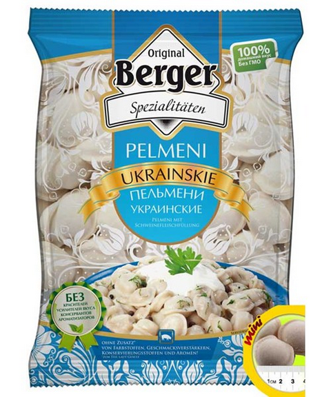 BERGER Pelmeni nach Ukrainischer Art/Schweinefl.900g TG - Пельмени Украинские 900г BERGER замор.