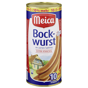 Meica Bockwurst im Saitling, 11 Stück à 90 g 990 g Dose
