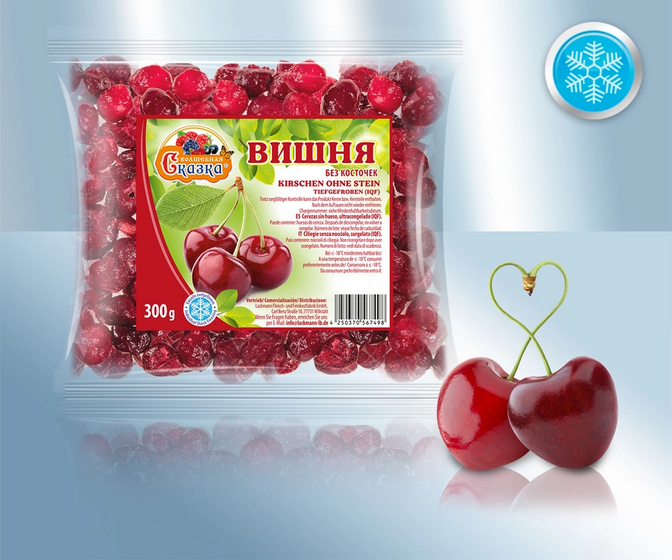 Cherries, pitted, frozen, 300g/Вишня без косточки, замороженная, 300g