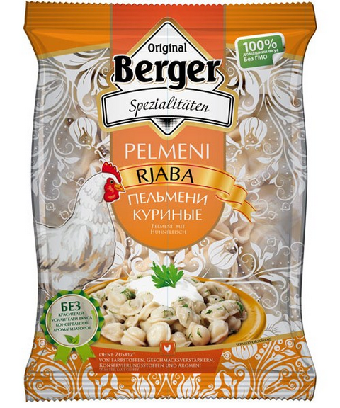 BERGER Pelmeni Ryaba/Huhnfleisch 900g TG - Пельмени куриные Ряба 900г BERGER замор.