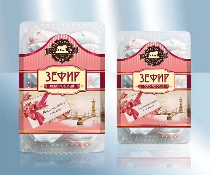 Marshmallow with vanilla- and strawberry flavour, 420g/Зефир бело-розовый, 420g