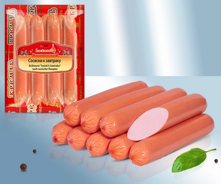 Boiled sausage (russian recipe), 450g/Сосиски к завтраку, 450g