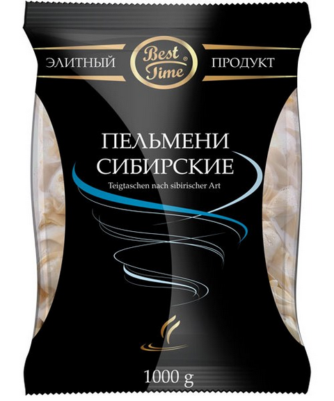 BEST TIME Pelmeni nach sibirischer Art/Schwein-Rind 1kg - Пельмени Сибирские 1кг BEST TIME замор.