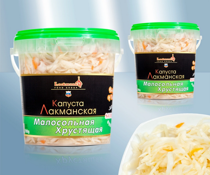 Pickled cabbage, lightly salted, crispy, 900g/Капуста Лакманская малосольная, хрустящая, 900g