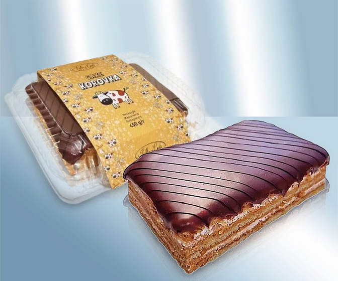 Layer cake with caramel flavour, 450g/Торт "Коровка" с вареной сгущенкой, 450г