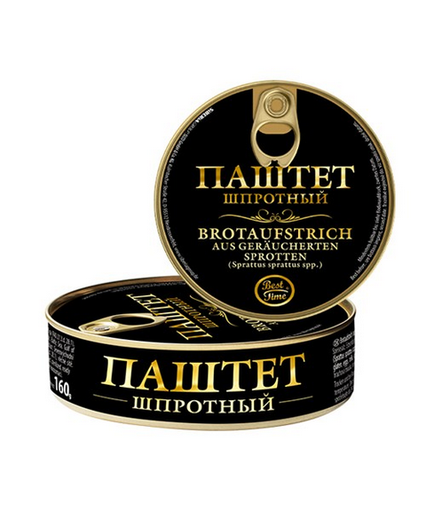BEST TIME Sprottenpastete/Brotaufstr.a.Sprotten EO 160g - Шпротный паштет 160г Best Time