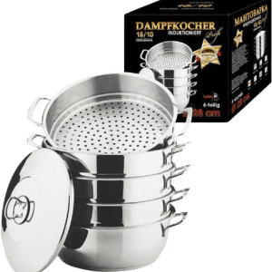 Steam cooker, mantovarka, steamer set made of 18/10 stainless steel (optional 24/26/28/30cm), manty cooker, bio-steamer / induction (26cm) 6090-26